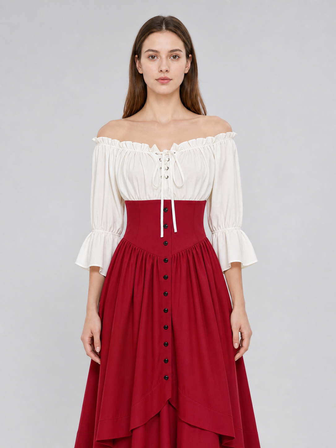 Vintage-Style Off-the-Shoulder Dress