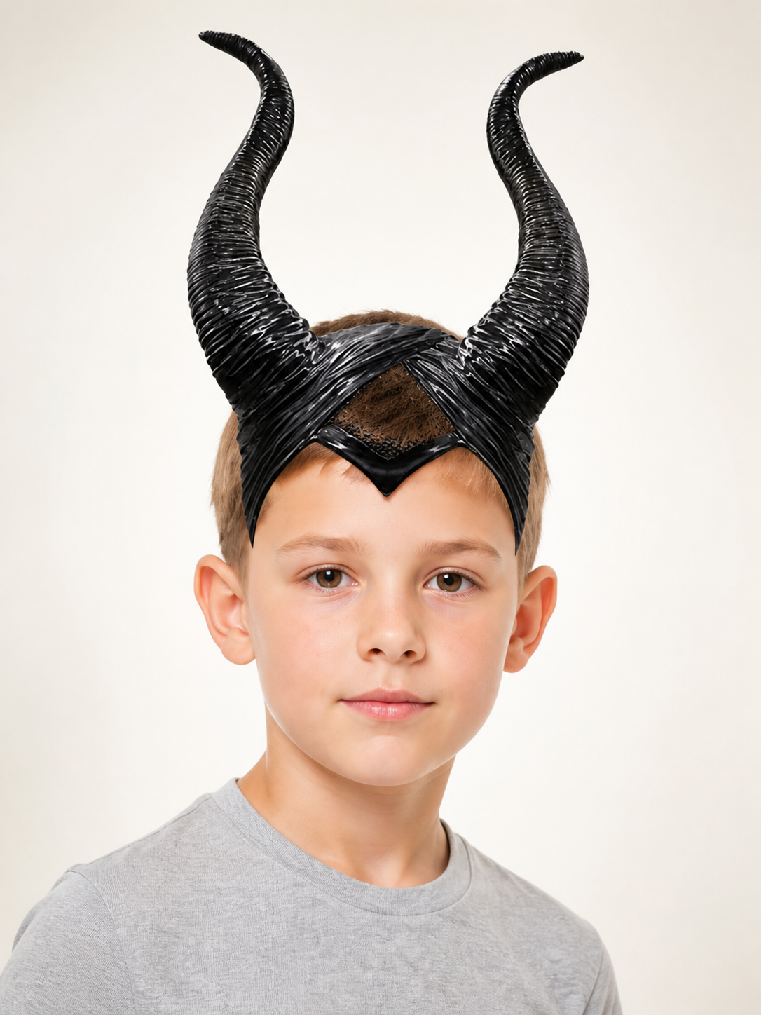 Carnival Headpiece with Black Horns for Cosplay Costume Headwear detail 2