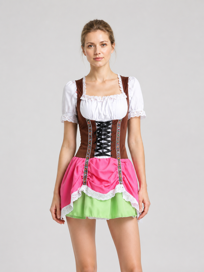 Bavarian-Style Dress with a Corset Bodice and Lace Costume Dresses detail 3