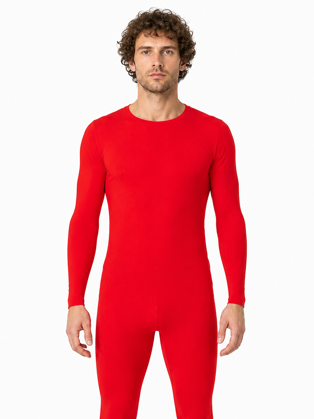 Red Zentai Jumpsuit with Covered Feet