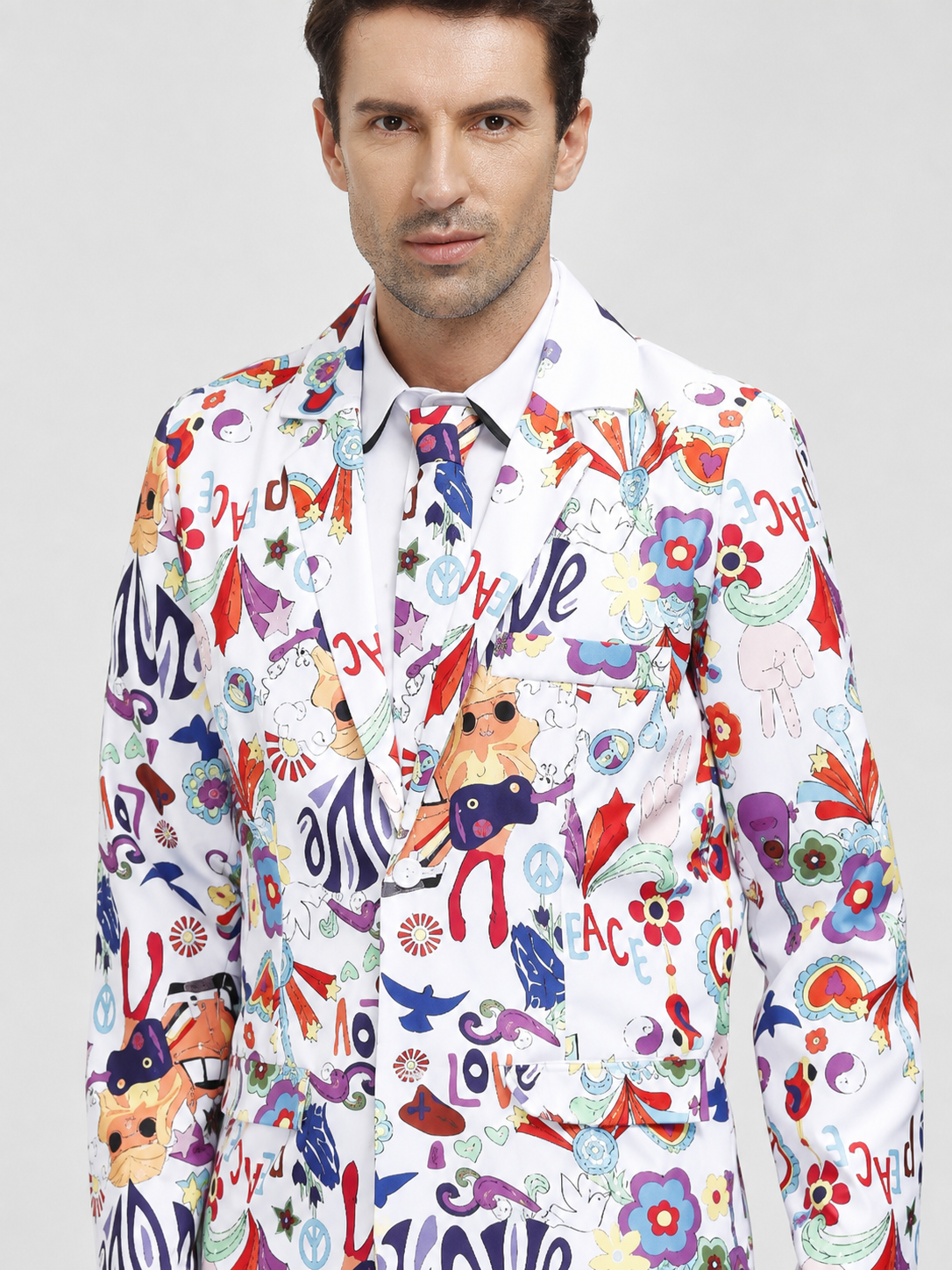 Costume with LOVE print — jacket and pants