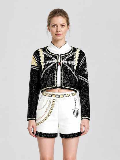 Children's Jacket and Shorts Costume in Black and Gold Style Costumes detail 3
