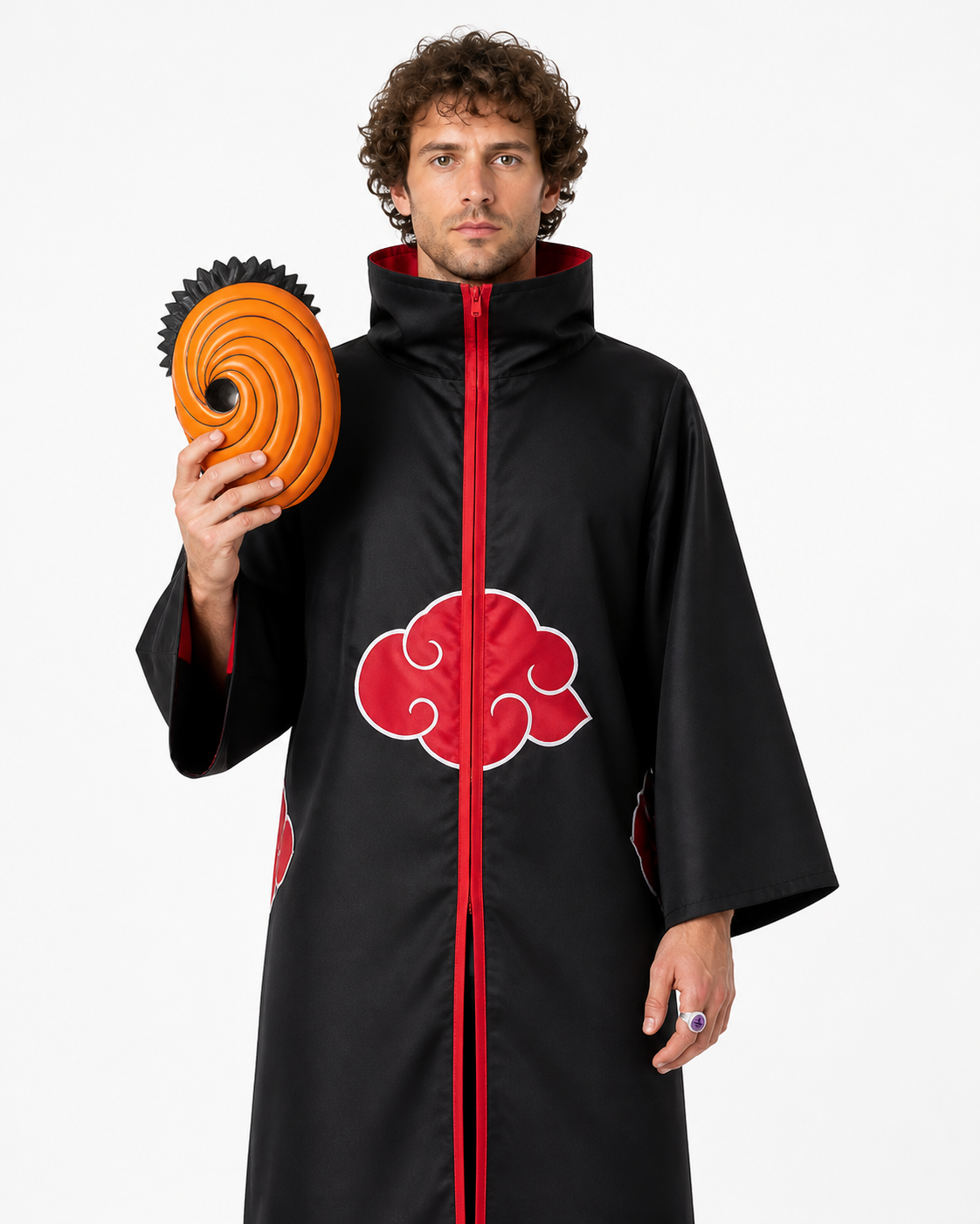 Akatsuki Cosplay Costume: Cloak, Mask, and Ring