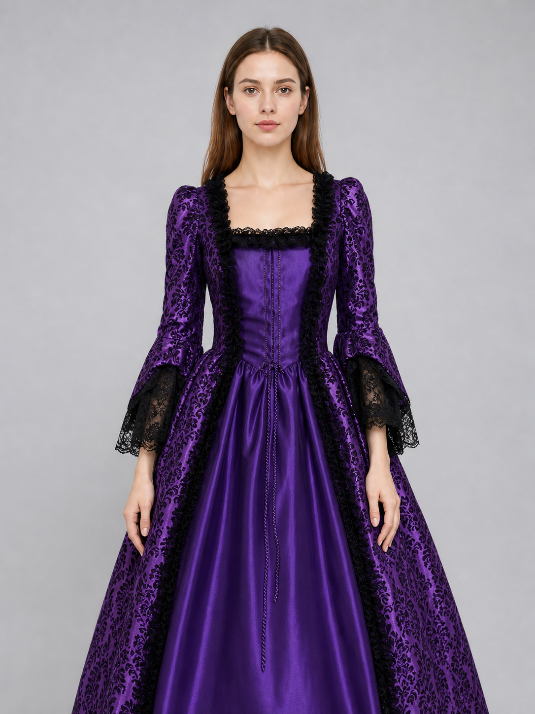 Gothic Historical Dress with Wide Sleeves