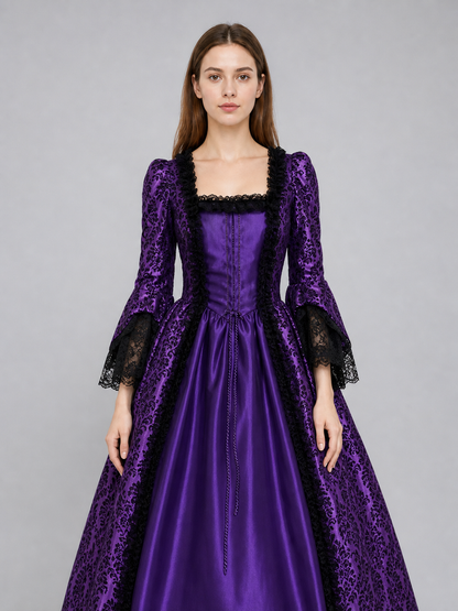 Gothic Historical Dress with Wide Sleeves