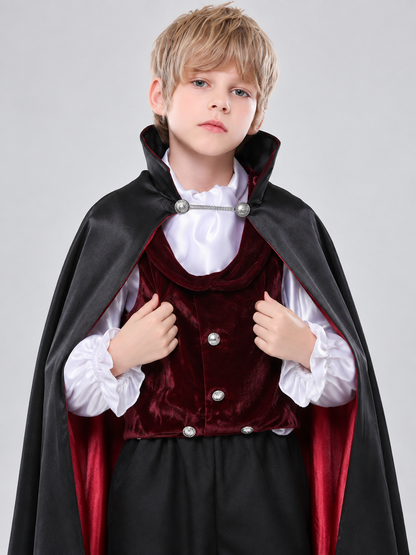 Kids' vampire costume made of velvet and polyester