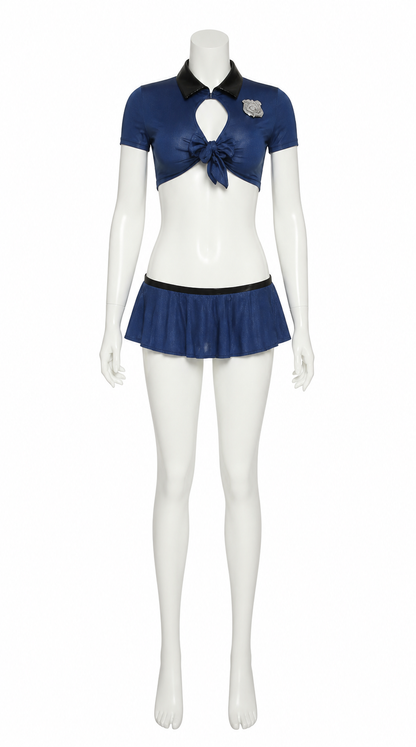 Police Costume with Cropped Top and Skirt Costumes detail 3