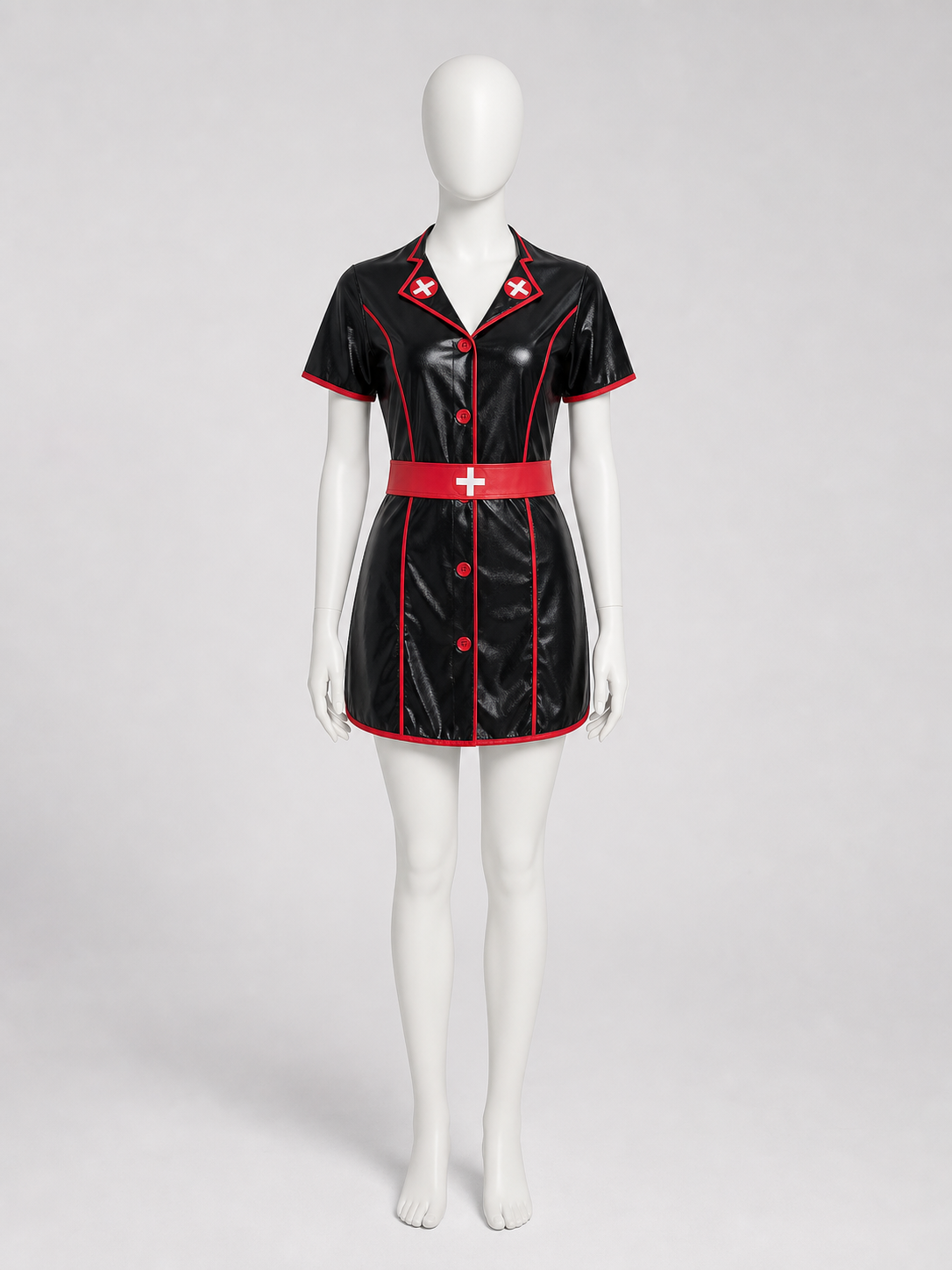 Medical Staff Role-Play Costume with Shorts and Cap Costume Headwear detail 3