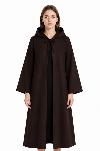 Long Black Robe with a Hood and Wide Sleeves product detail 3