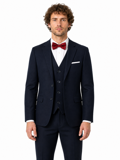 Dark Navy Five-Piece Children's Suit with Bow Tie