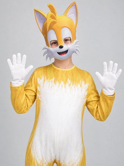 Yellow Carnival Cosplay Costume with Mask and Gloves