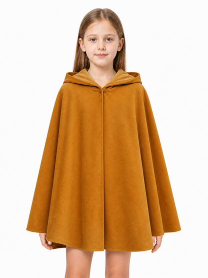 Holly Kids' Hooded Halloween Cloak, Beige upper body view