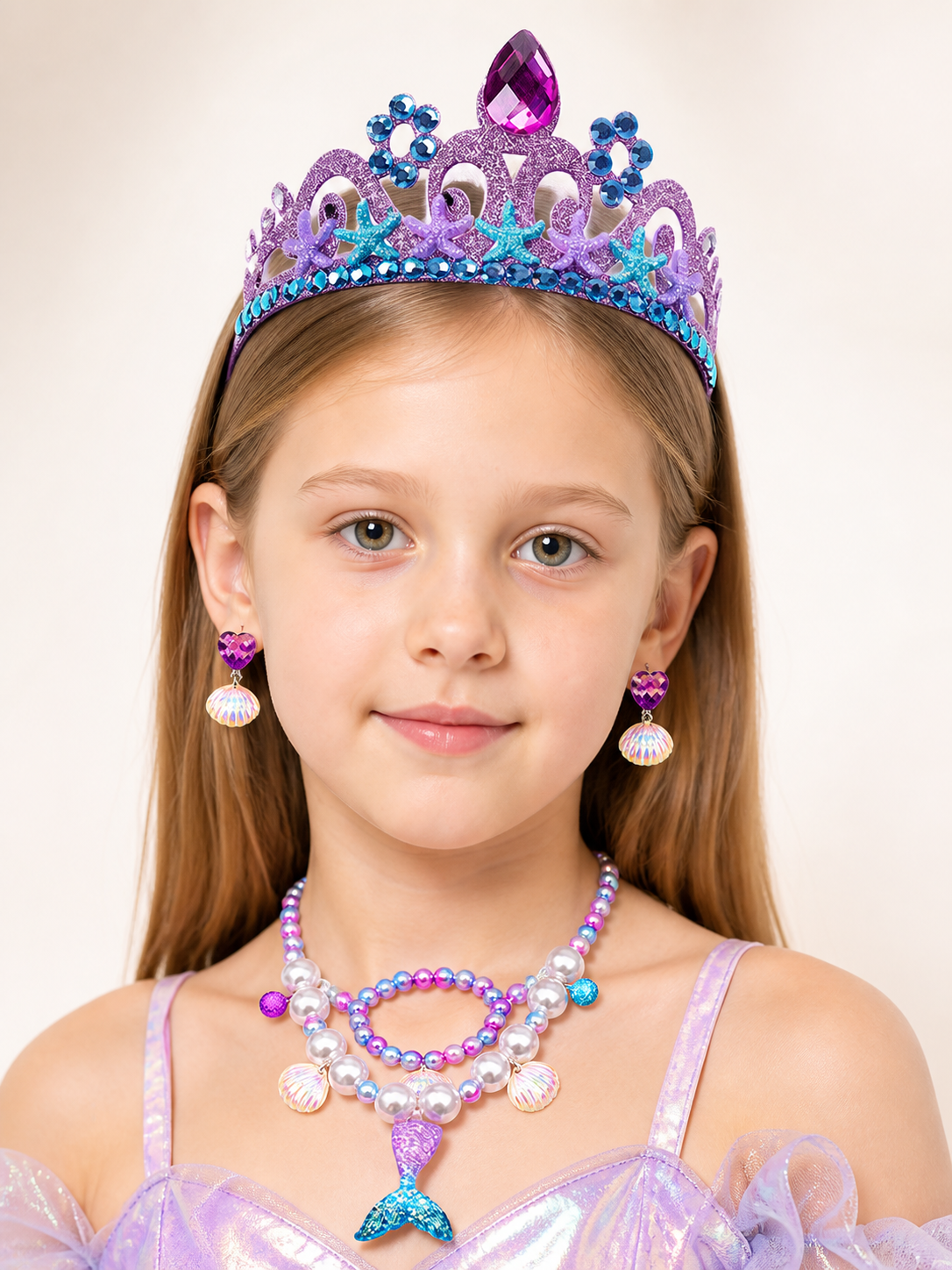 Mermaid Crown Carnival Headpiece for Halloween Costume Headwear detail 2