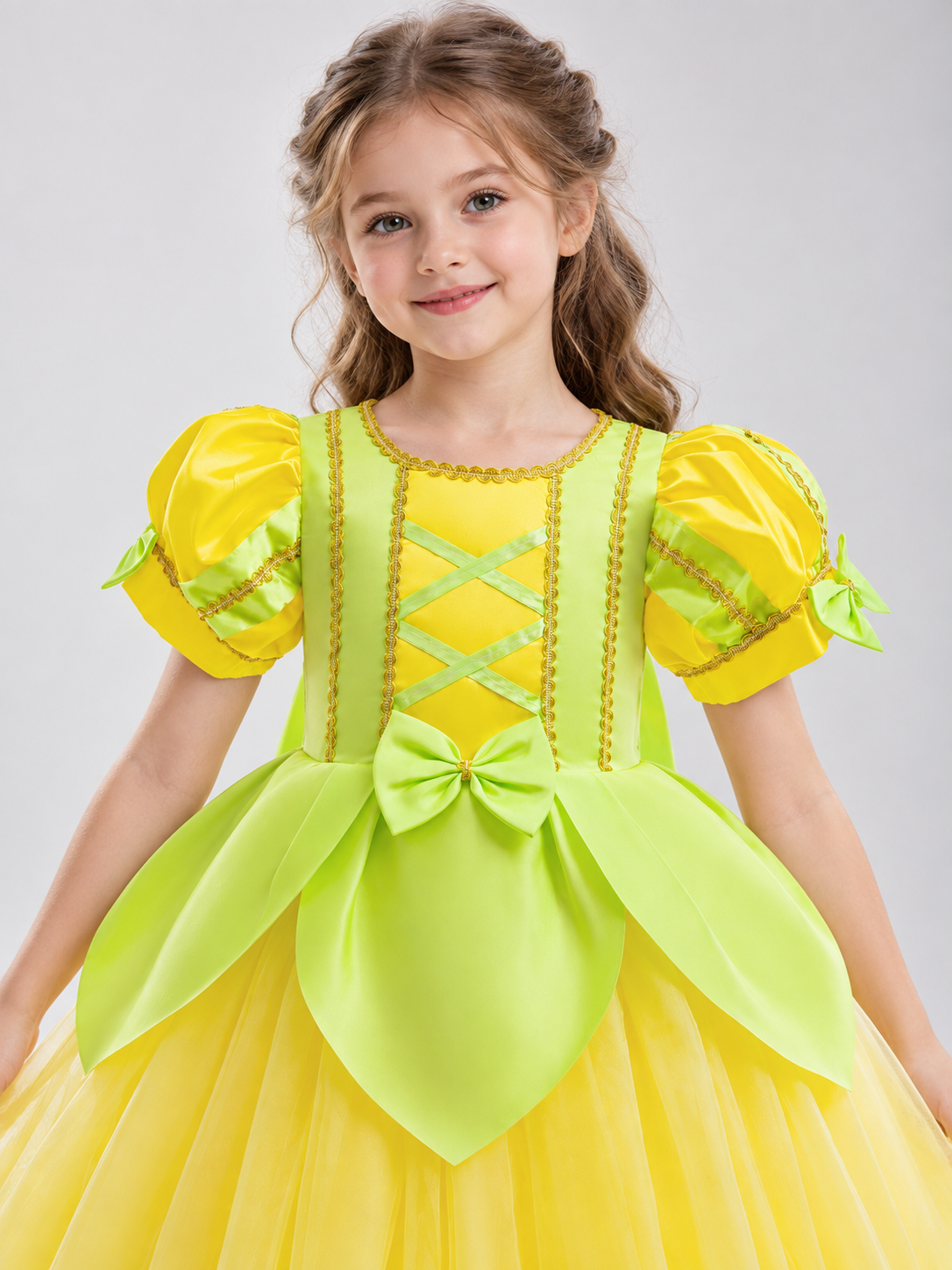 Kids' Costume Dress with Fluffy Skirt and Bow