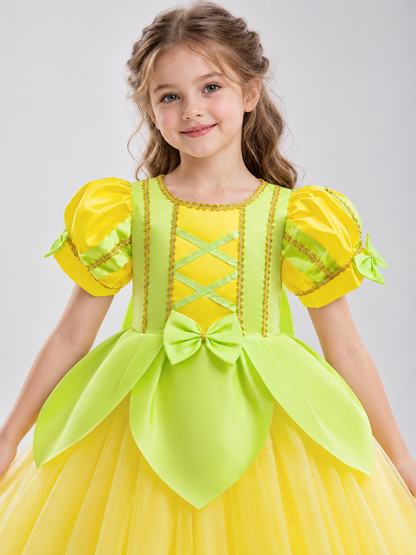 Kids' Costume Dress with Fluffy Skirt and Bow
