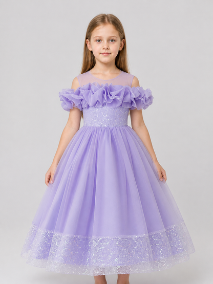 Long, full-length dress made of sequin mesh fabric Costume Dresses detail 3