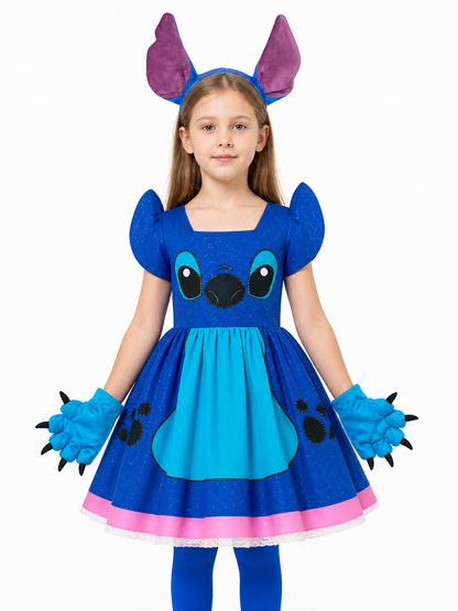 Children’s Stitch Costume with Blue Dress and Ears product detail 3