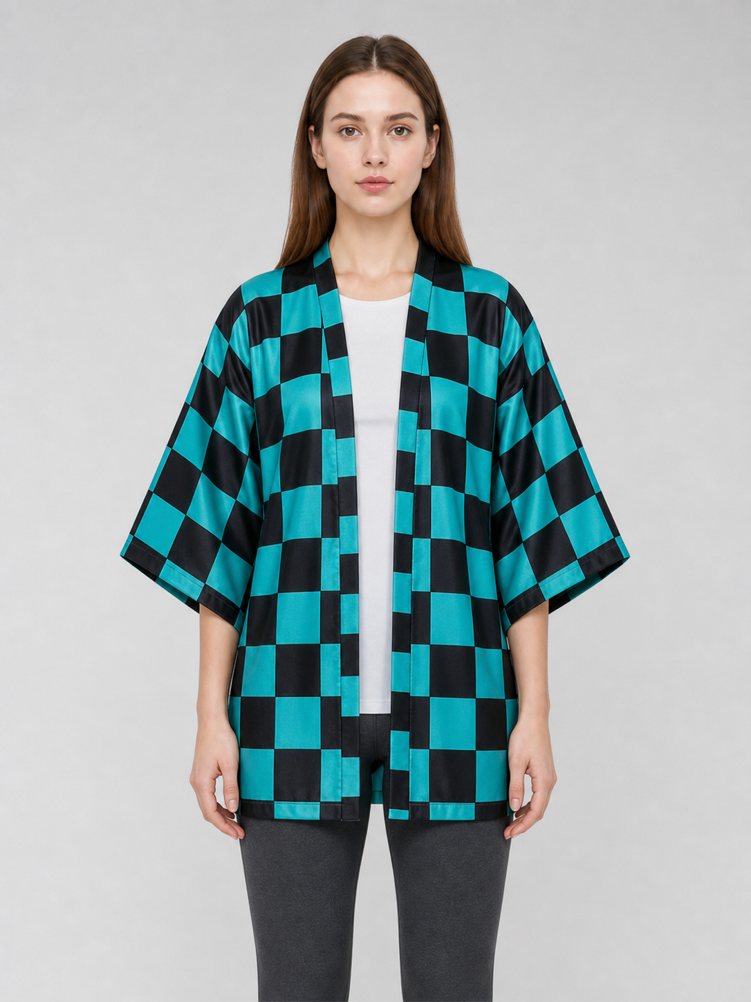 Tanjiro Checkered Cloak for Cosplay, Size M