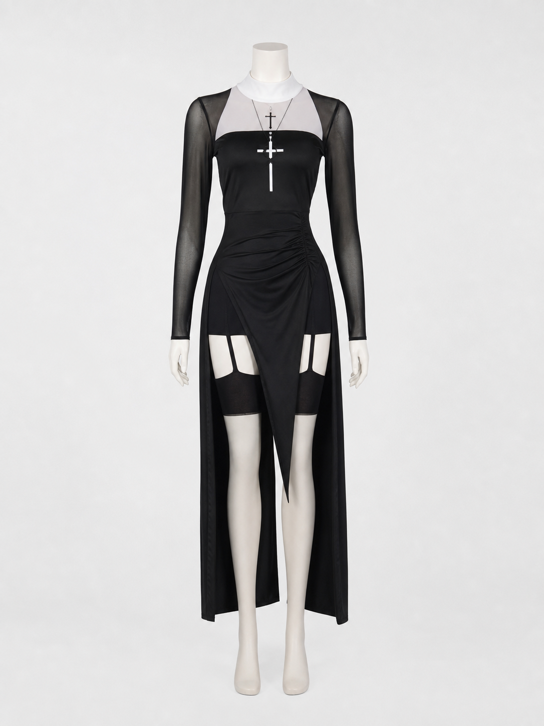 Costume with Dress, Headpiece, and Cross