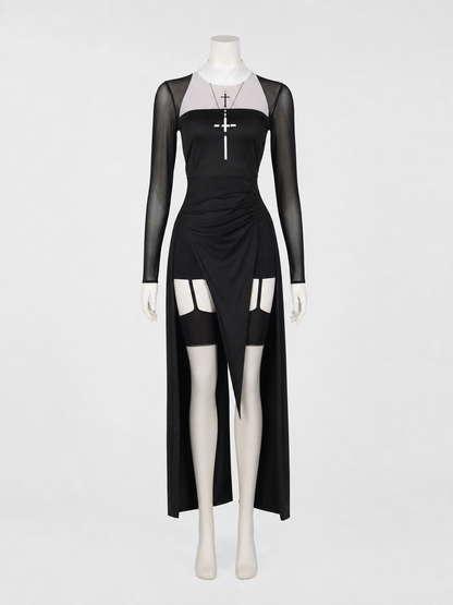 Costume with Dress, Headpiece, and Cross
