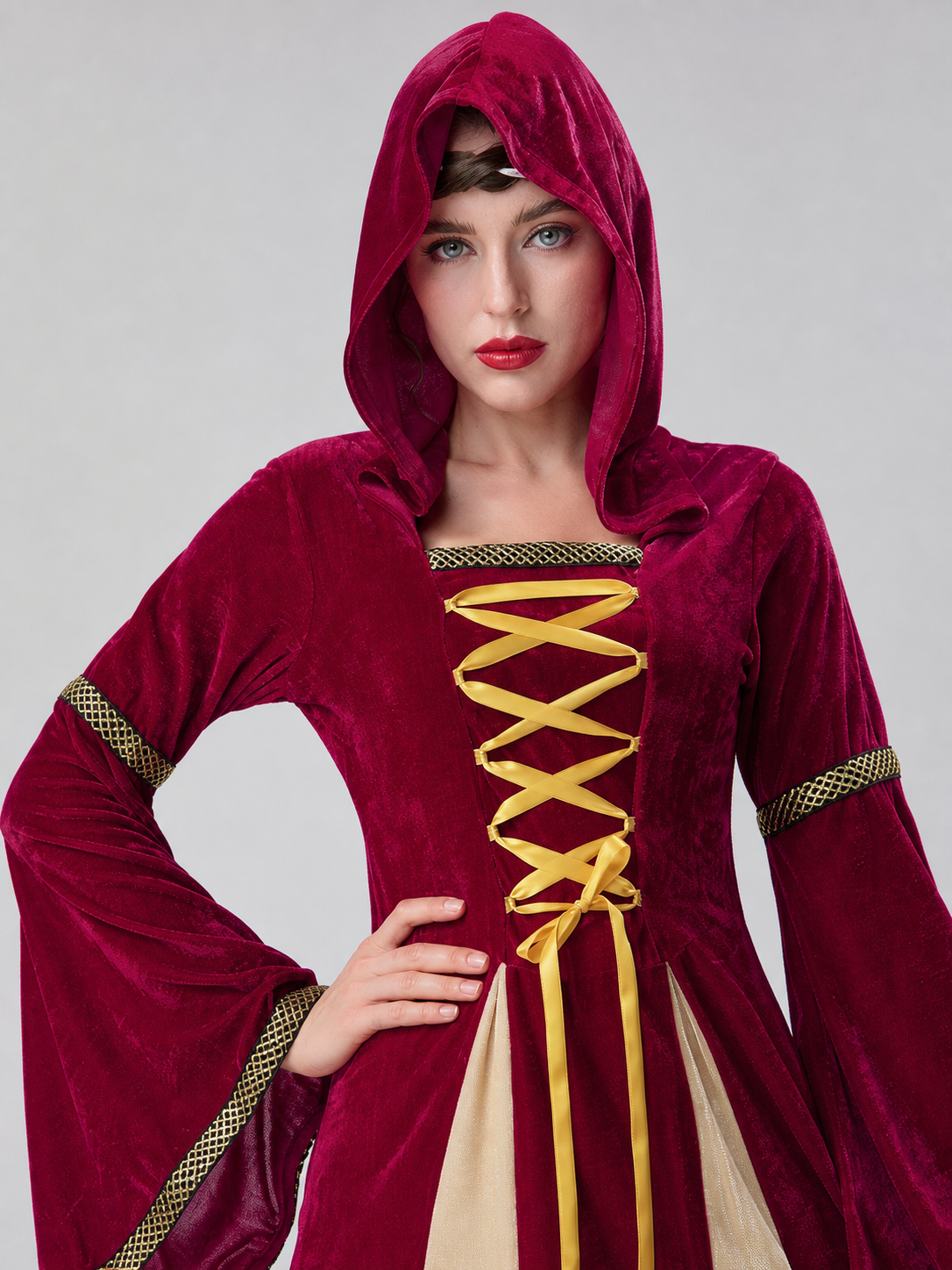 Vintage Court Dress with Hood and Lacing