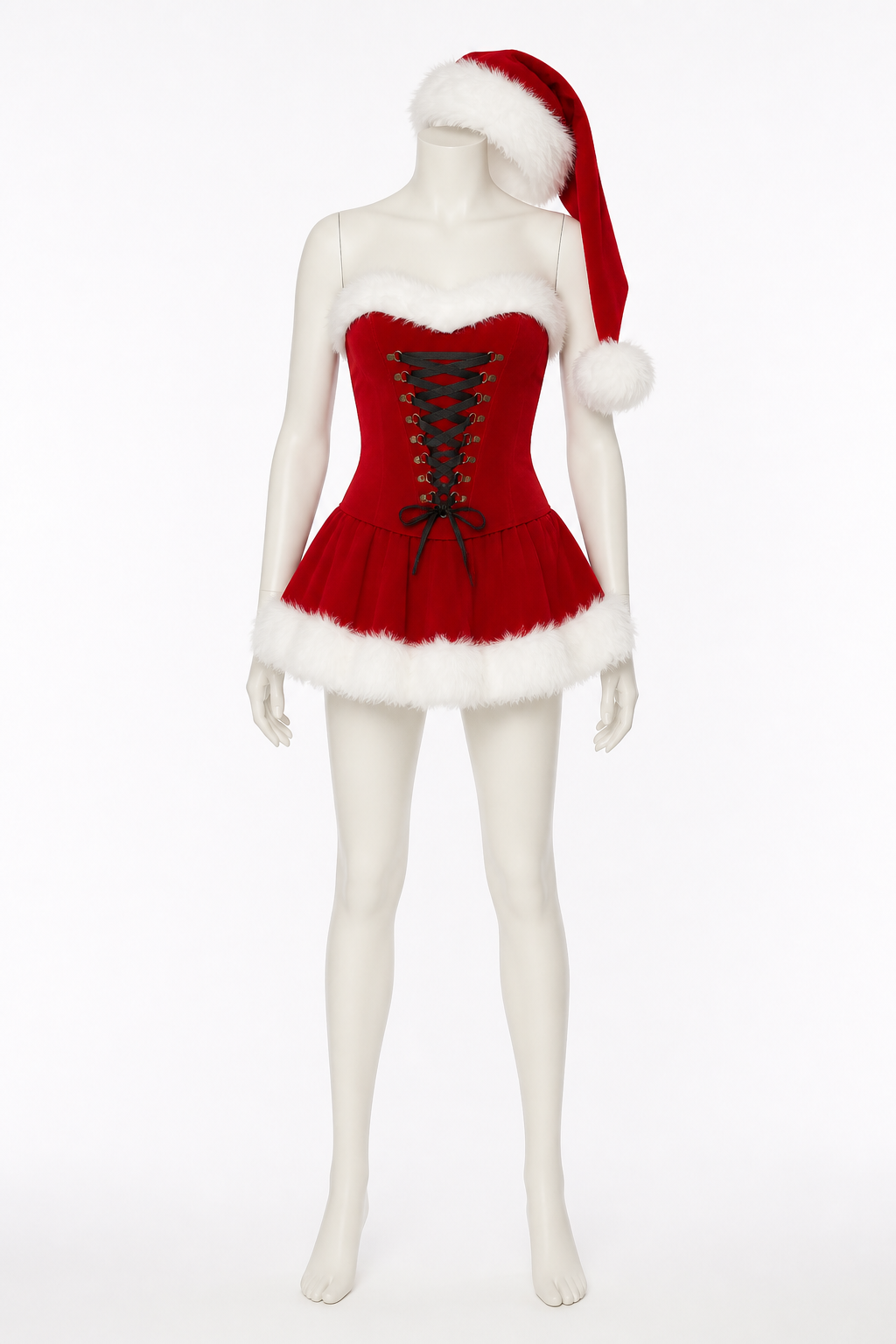New Year's Costume with White Fur Trim and Gold Buckles Costumes detail 3