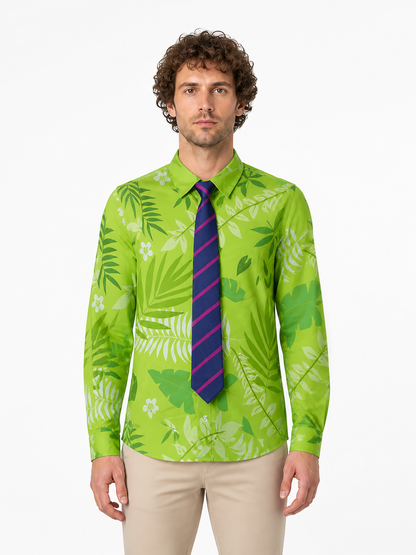 Nick Shirt with Tie, Leaf and Flower Print product detail 3