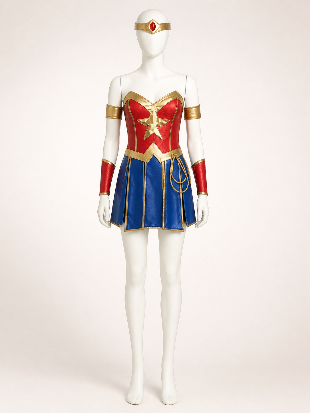Red, Blue, and Gold Cosplay Set Costumes detail 2