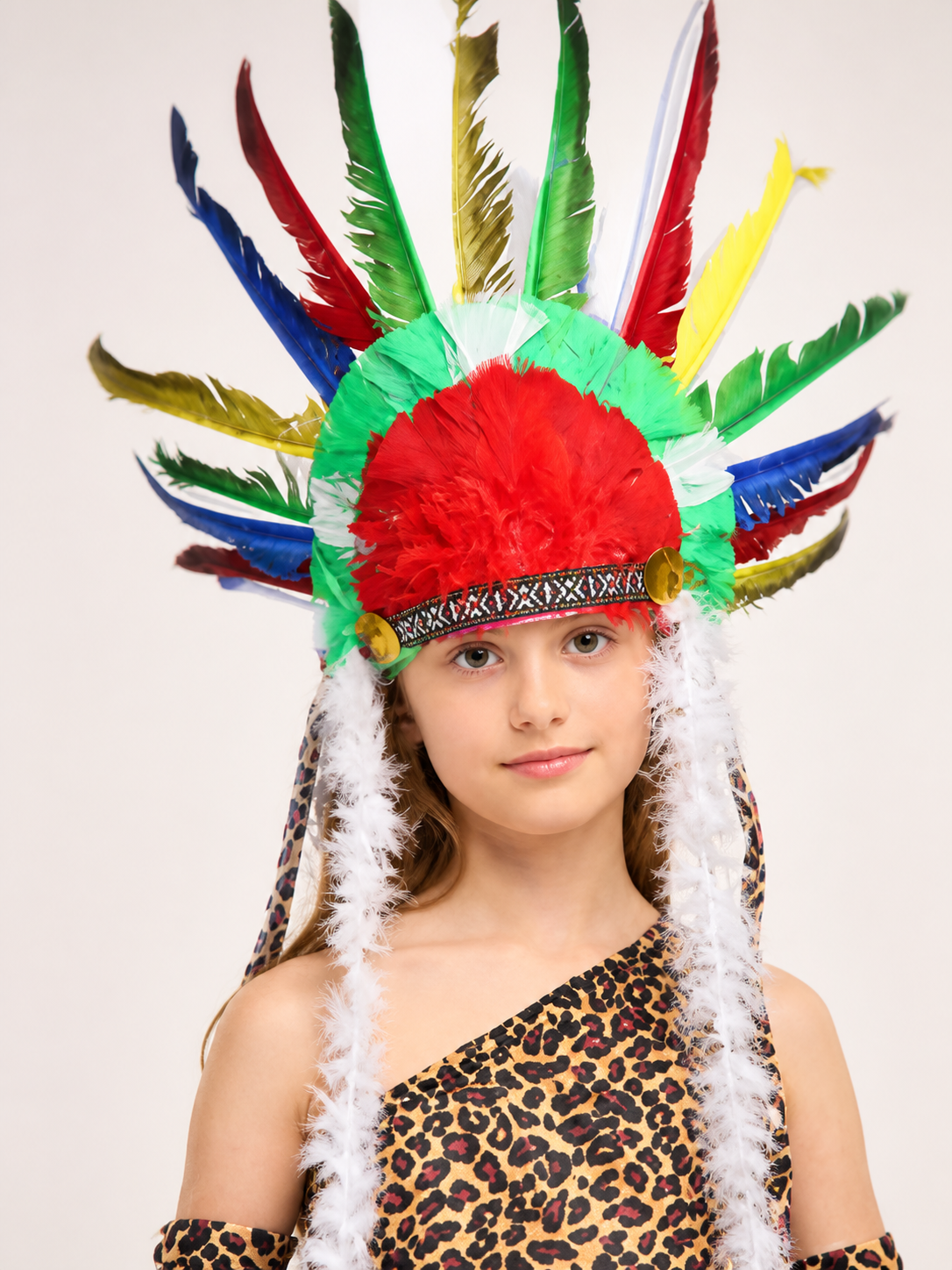 Carnival Headdress with Colorful Feathers Costumes detail 2