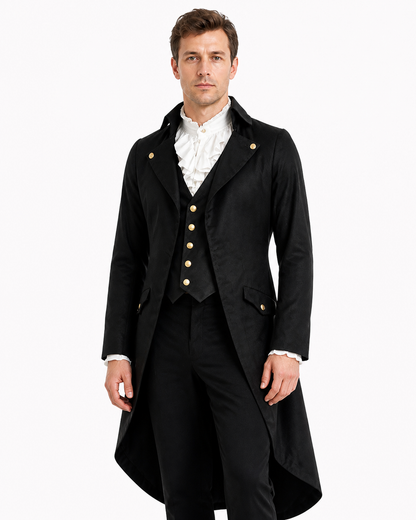 Black Victorian Gothic and Steampunk Tailcoat