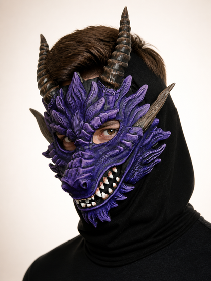 Purple Dragon Carnival Headpiece for Halloween Costume Headwear detail 2