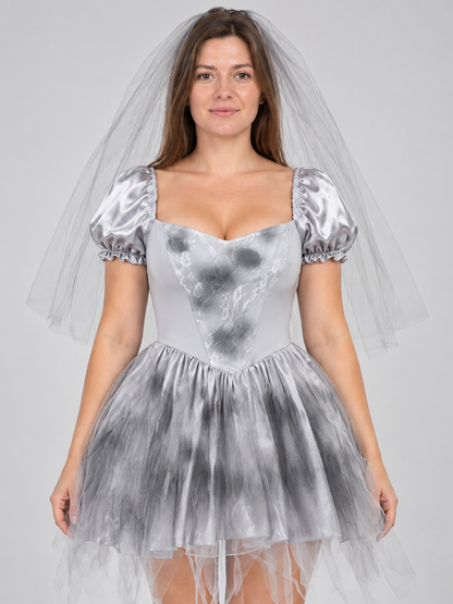 Ghost Bride Costume with Dress and Veil