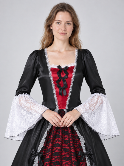 Costume: Black and Red Dress with Underskirt
