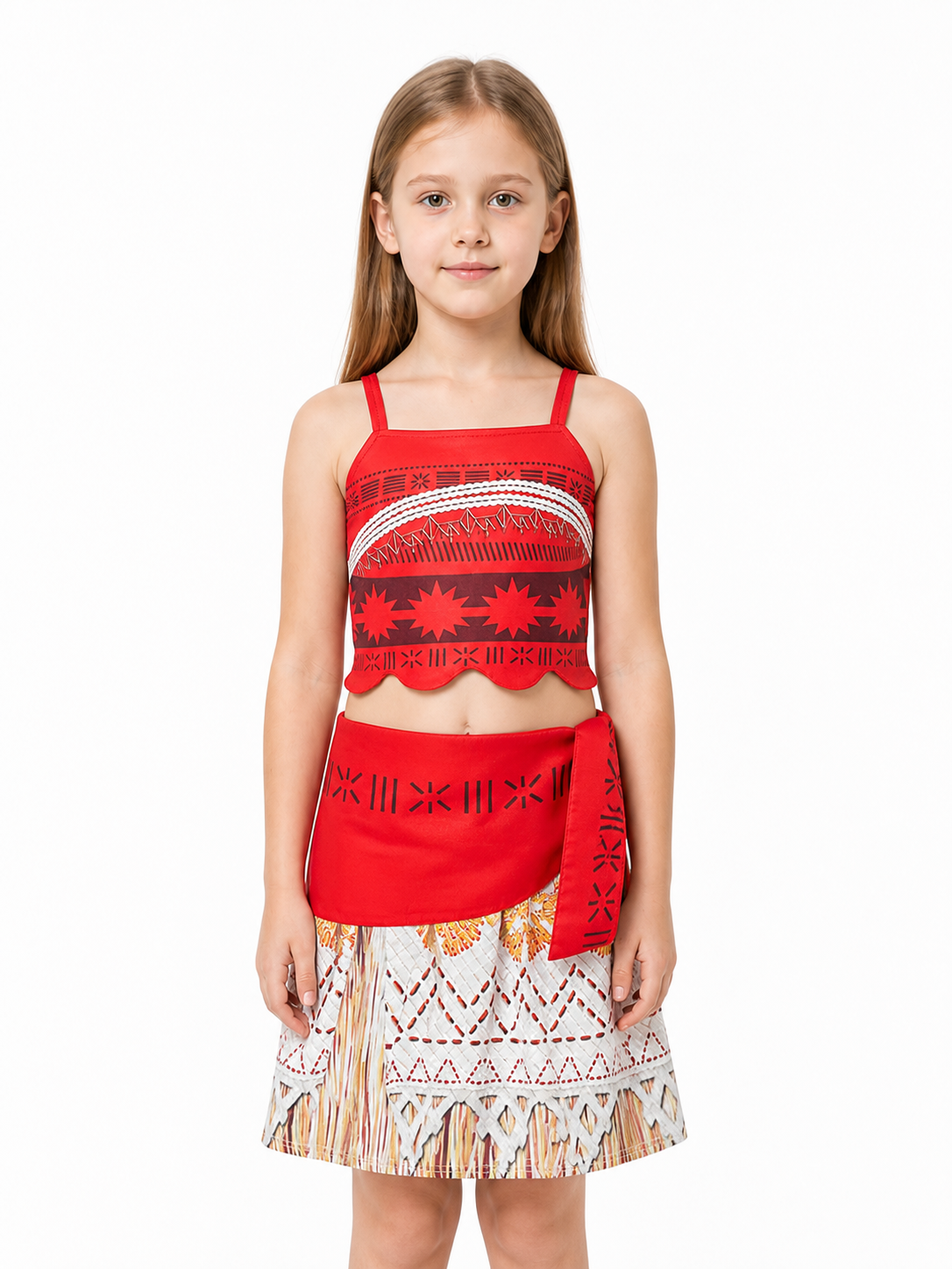 Children's red carnival costume with a top and skirt Costumes detail 3