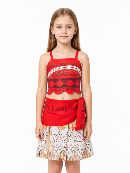 Children's red carnival costume with a top and skirt Costumes detail 3