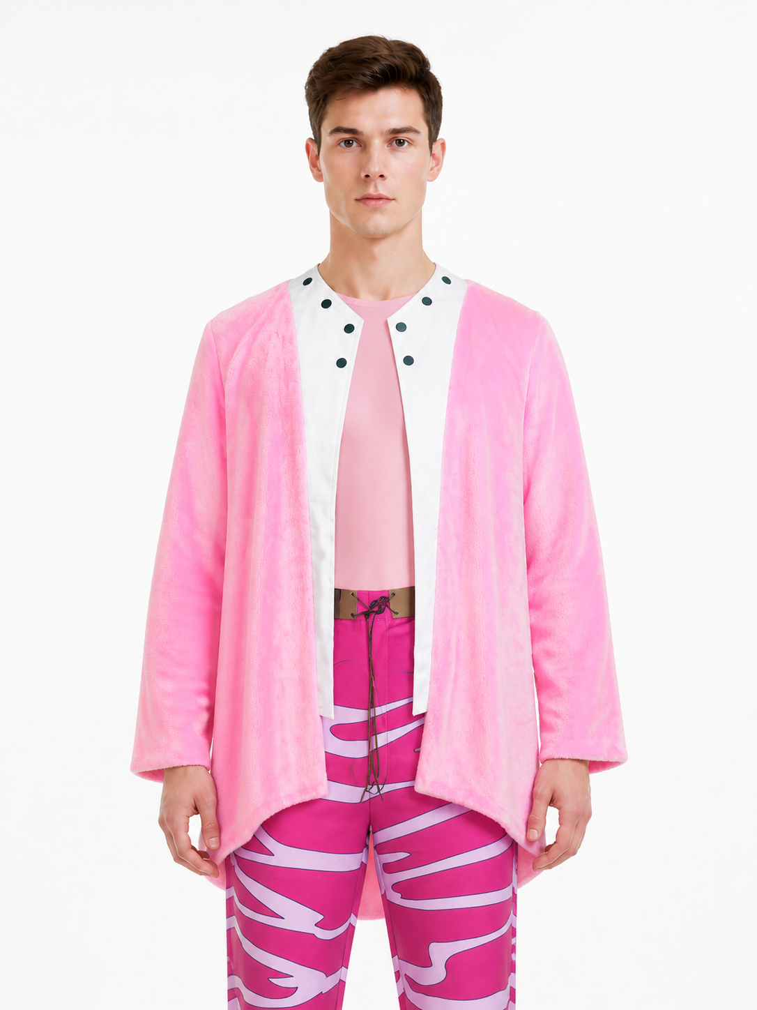 Doflamingo Cosplay Costume, Jacket, Pants, and Belt