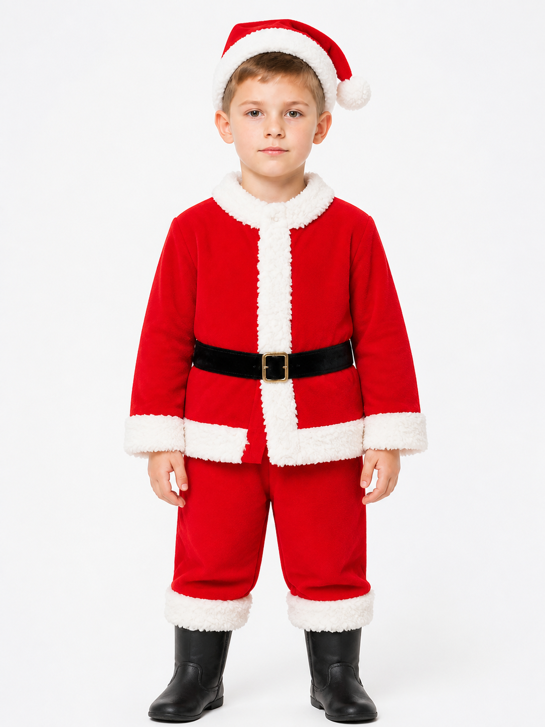 Children's Santa Claus Costume, Red with White Trim Costumes detail 3