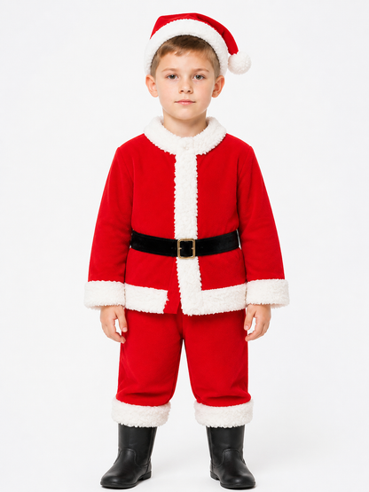 Children's Santa Claus Costume, Red with White Trim Costumes detail 3