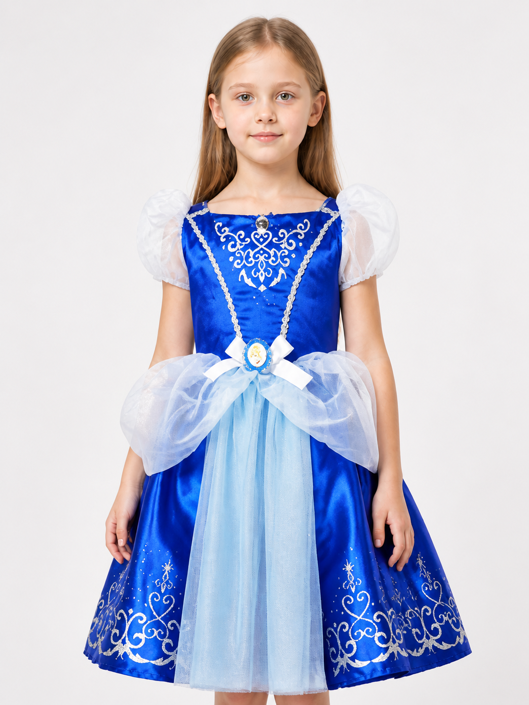 Blue Princess Costume with Silver Pattern Costumes detail 2