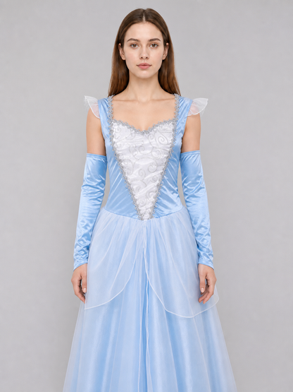 Blue princess-style costume dress for cosplay