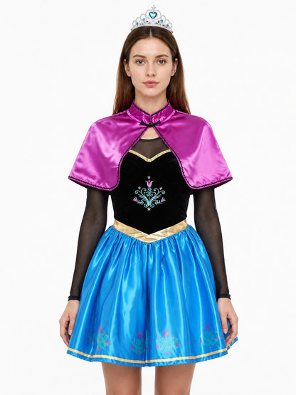 Role-Playing Costume with Cape and Full Skirt
