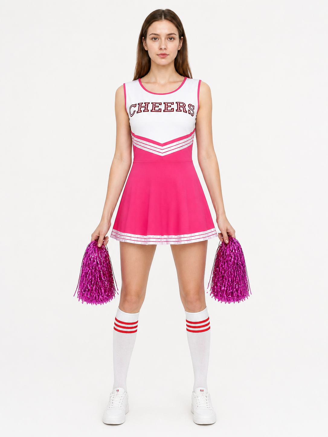 CHEERS Cheerleading Dress, Pink and White
