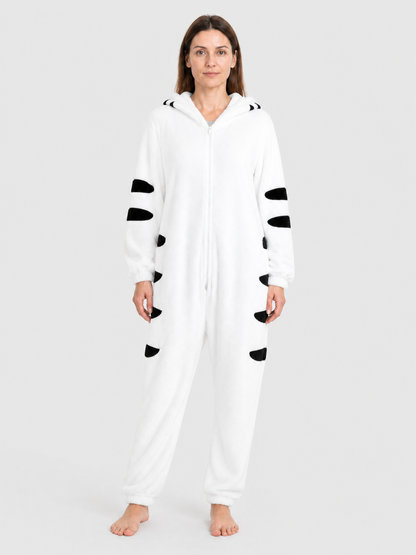Husky Hooded Flannel Pajama Jumpsuit product detail 3