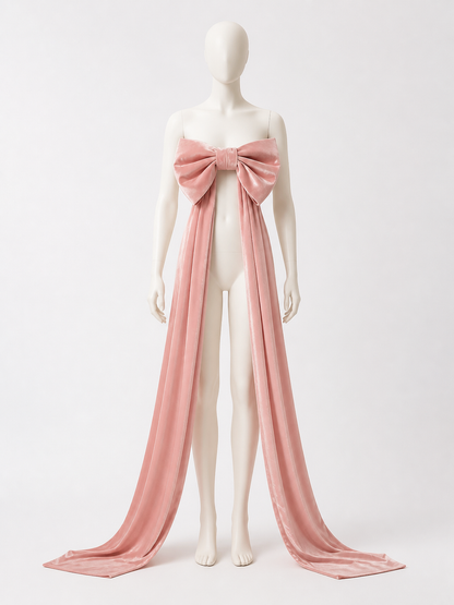 Carnival Decoration, Large Pink Bow with Ribbons Costume Accessories detail 2