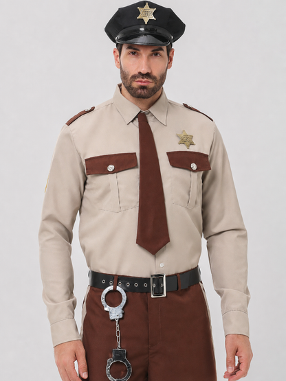Sheriff Costume with Cap, Belt, and Accessories
