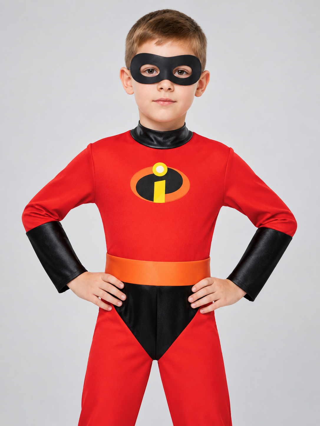 Kids' Superhero Carnival Costume Red with Mask
