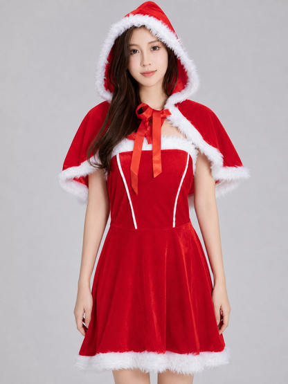 Christmas Costume with Ears and Red Bow