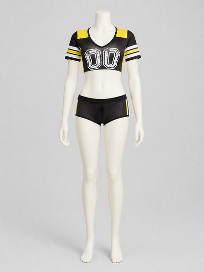 Cheerleading Costume Set: Top and Shorts with Number 00 Costumes detail 3