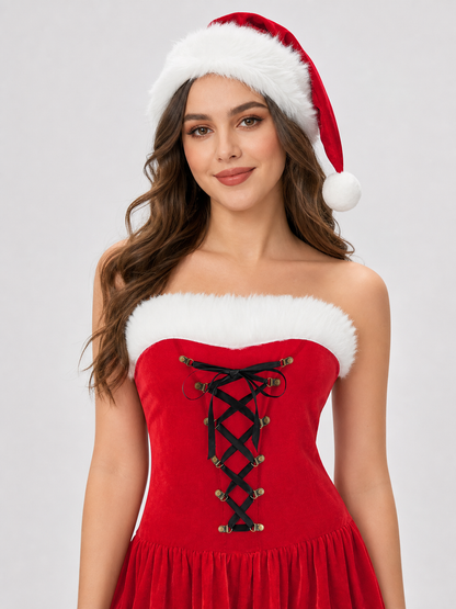 Christmas Costume with Dress and Hat