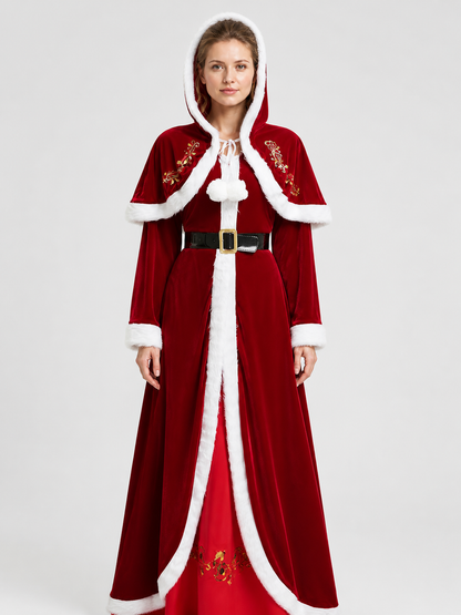 Long Hooded Christmas Costume Dress Costume Dresses detail 3